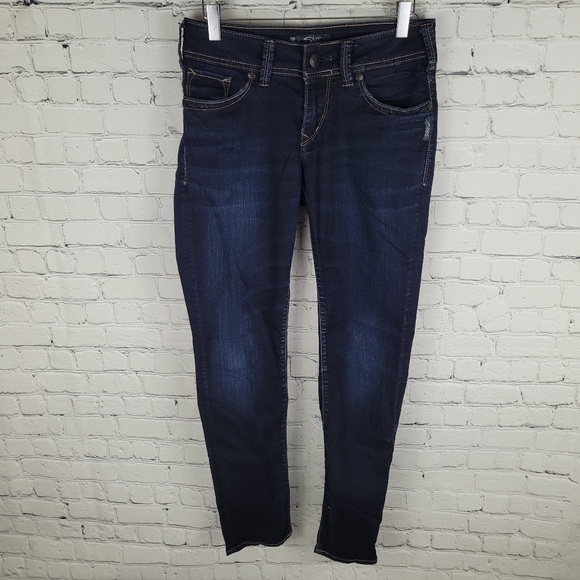 SILVER | Suki skinny stretch dark wash jeans - Picture 4 of 8